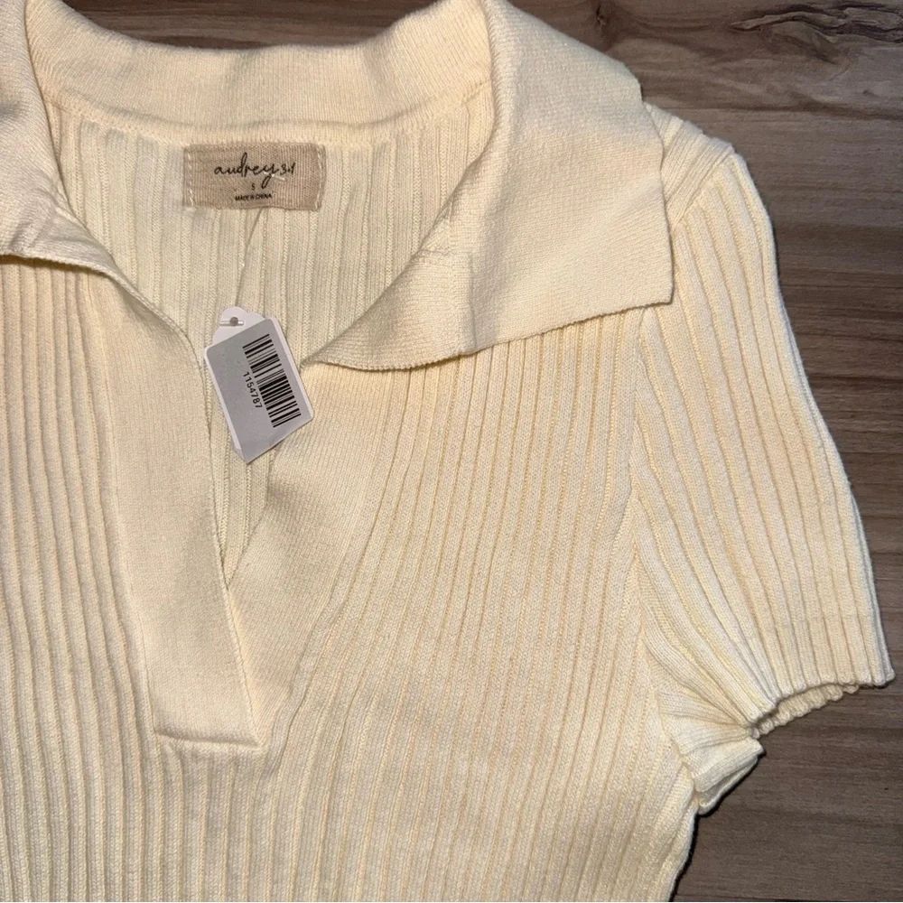 Cream Ribbed Knit Dress - Picture 2 of 2